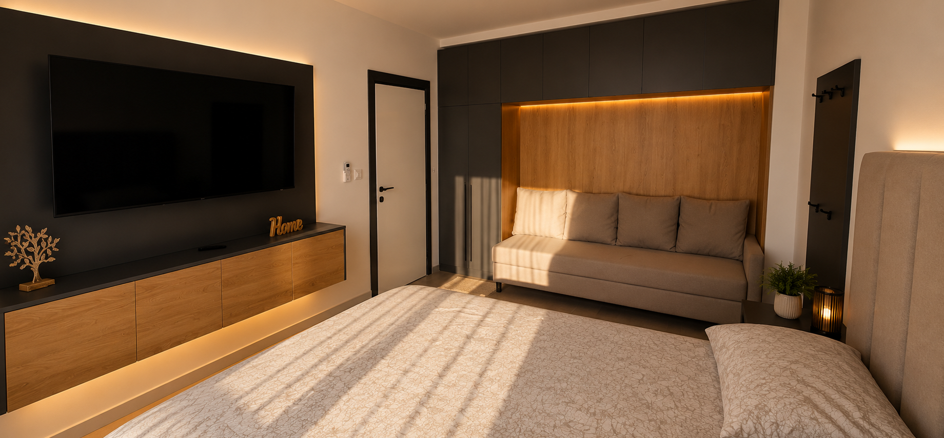 Großes Schlafzimmer im Emperium Appartement